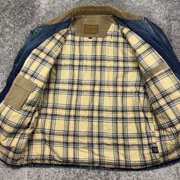 Sonoma Denim Chore Jacket Coat Men's Large Corduroy Collar Flannel Lined Barn - Picture 5 of 13